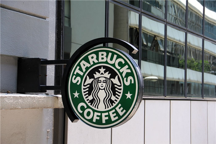 星巴克咖啡店双面侧翼灯箱
